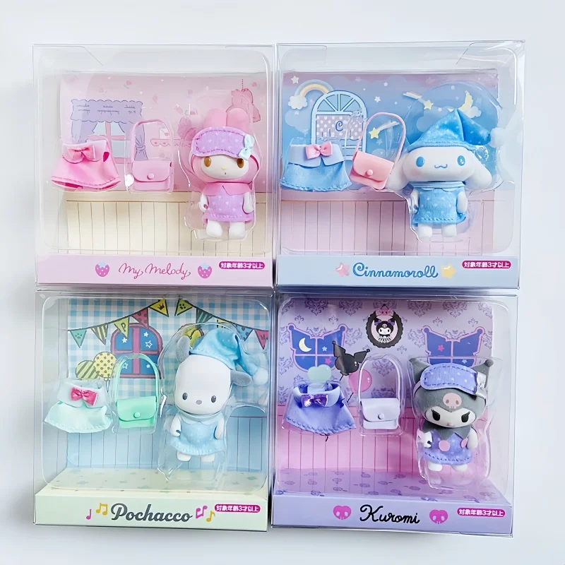 

Sanrio My Melody Kuromi Cinnamoroll Pochacco Sleeping Suit Restaurant Waiter Doll Decoration Collectible Anime Plushine Toys