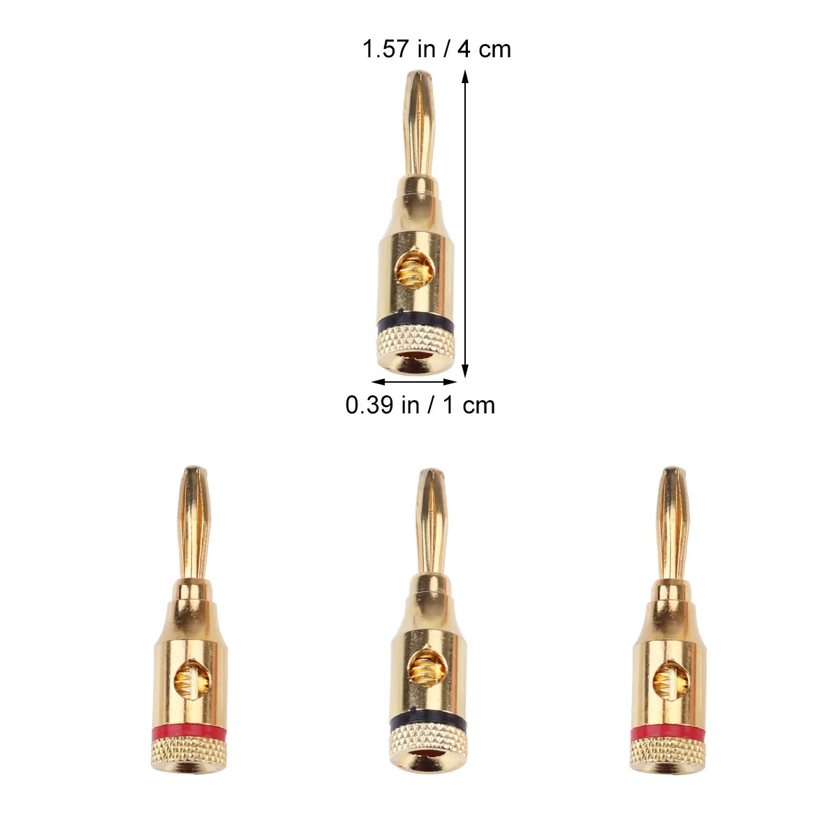 5Pairs 4Mm 24K Gold Plated Open Screw Banana Plugs for Speaker Wire Connection Compatible 12-18 Awg Av Receiver Surround Sound