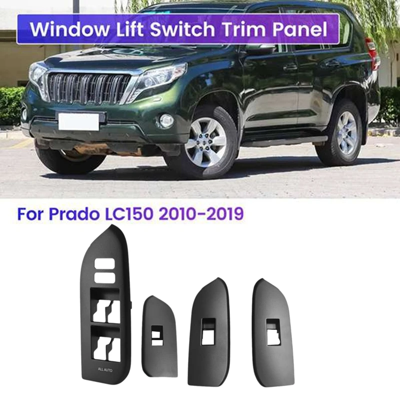 Car Window Lock Glass Lift Switch Trim Panel Cover 74232-60600-C0 74231-60630-C0 For Toyota Prado LC150 2010-2019 LHD