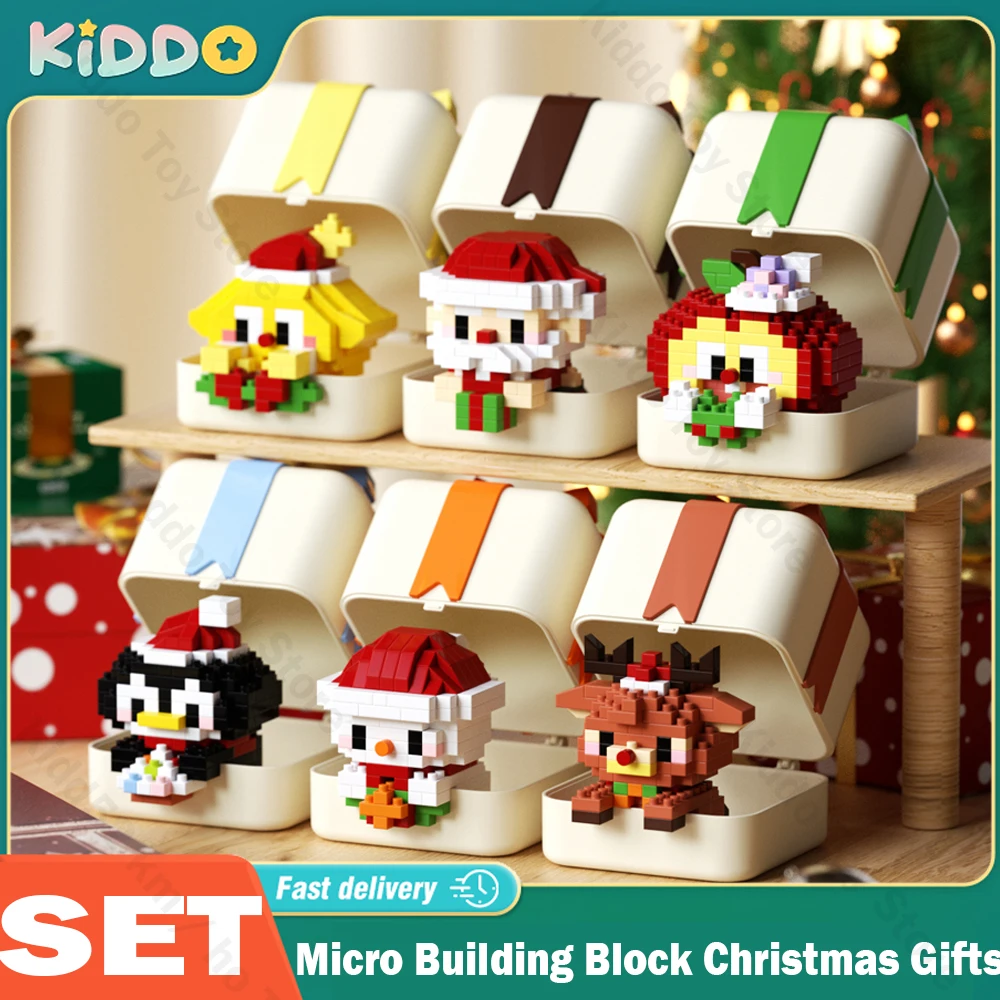 

Christmas Gifts Micro Building Block Santa Claus Puzzle Assembling Bricks Table Decoration Toys Children Kids Happy New Year