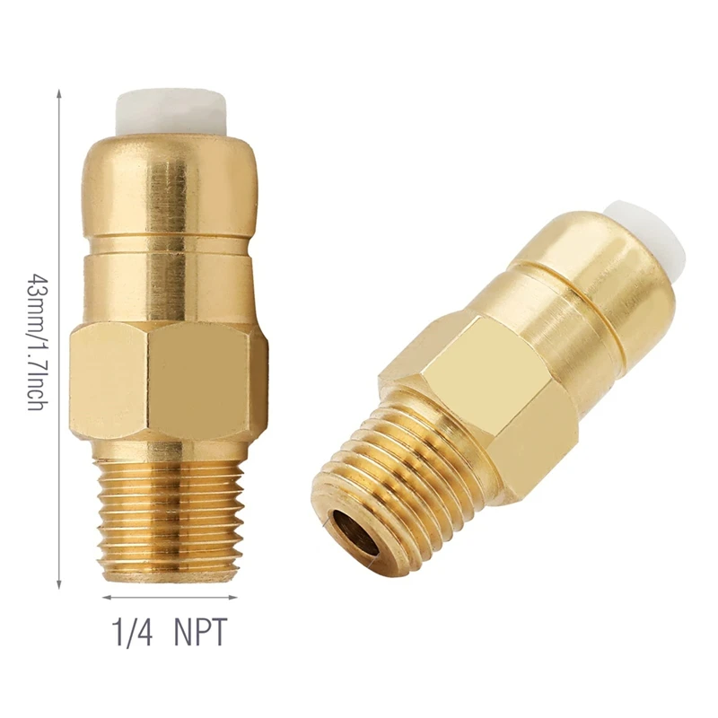 2 Pieces Thermal Release Valve For Pressure Washer Pump, 1/4 Inch NPT Thermal Relief Valve, Replacement Pump Protector