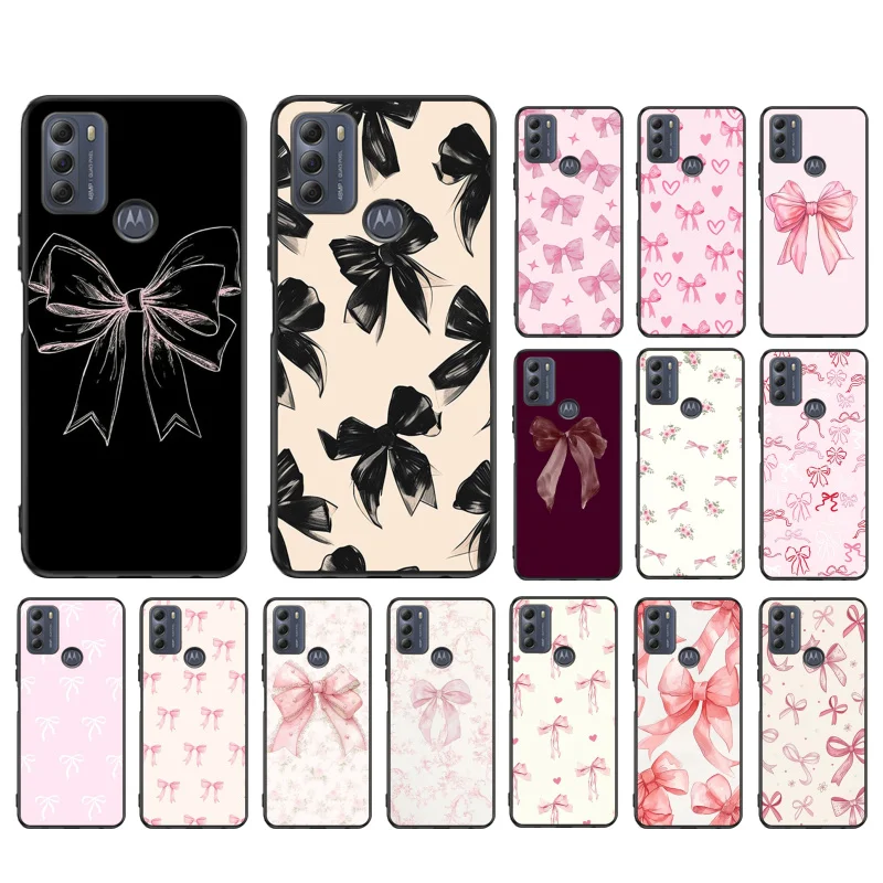 

Pink Bow Tie Funda Phone Case For Motorola Moto G85 G55 G05 G14 G75 G31 G50 G10 G20 G30 G60 G13 G32 G84 G54 G53 G72 G24 Power