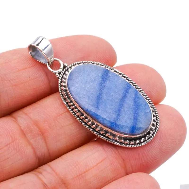 

StarGems® Natural Owyhee Opal Handmade 925 Sterling Silver Pendant 1.75" F4127
