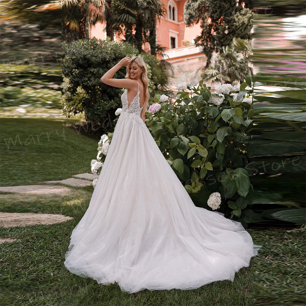 2025年 グレースフル Aライン ウェディングドレス レディース アップリケ レース 花嫁 ガウン セクシー バックレス プリンセス ベスティドス デ ノビアス カスタムメイド