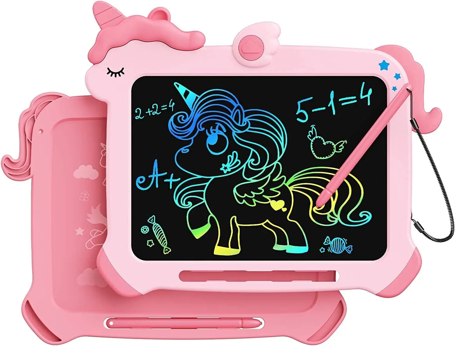 

Unicorn LCD Writing Tablet for Kids, 8.5-inch Mess-Free Drawing Pad, Eye Protection Screen, Reusable Doodle Board for 3-7 Year