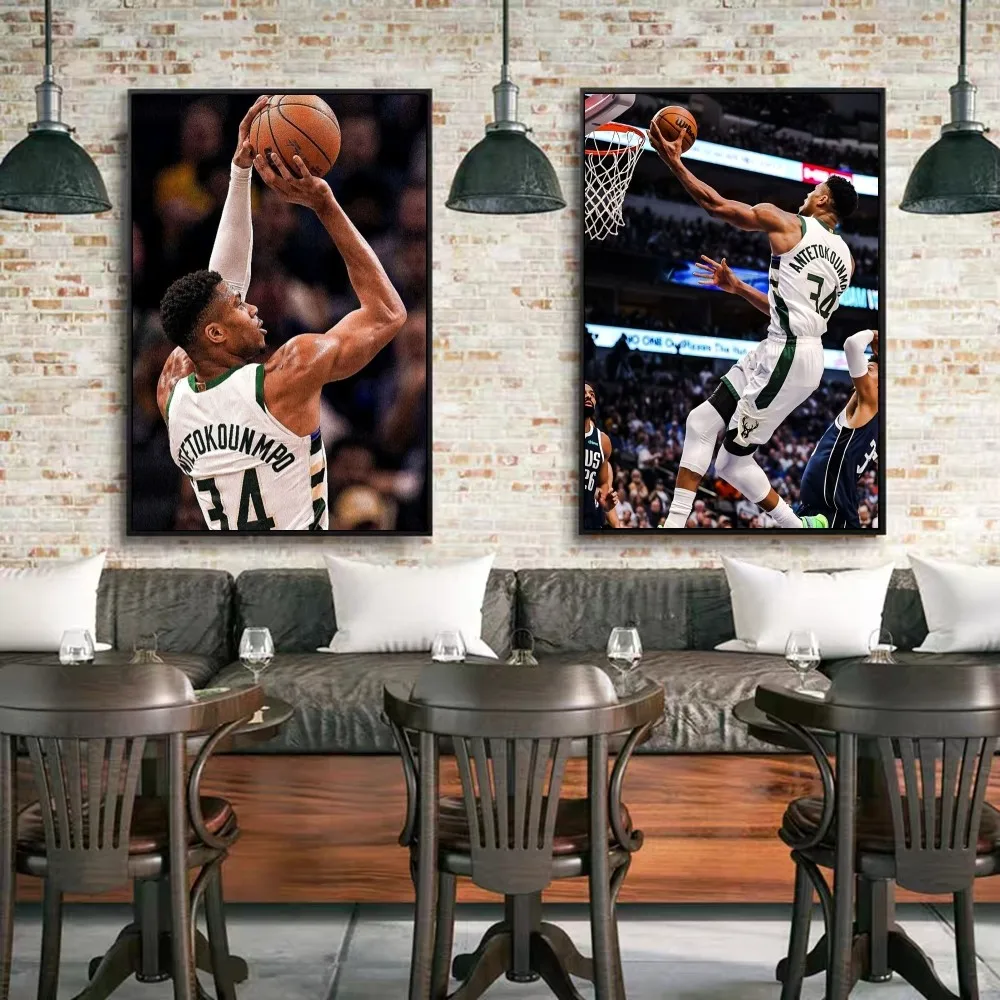 G-Giannis كرة السلة A-Antetokounmpo نوعية جيدة يطبع والملصقات مقاوم للماء ورقة ملصق مقهى بار الملصقات الجدار #3