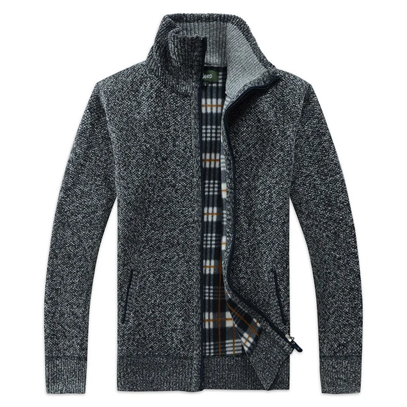 2026 Men's Business Casual Cardigan Spring Thick Knitted Cardigans Winter Warm Zipper Golf Sport Outerwear Knitwear Sweater Coat