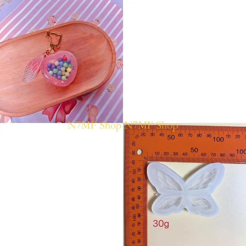 

N7MF Silicone Decoration Molds Butterfly Elf Wing Keychain Mold DIY Pendant Mould Jewelry Accessories Making Supplies