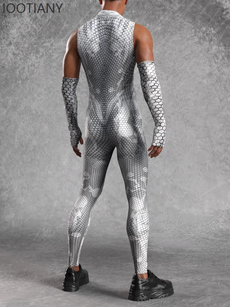 بدلة Zentai للرجال قابلة للتمدد Steampunk بدلة Zentai بدلة الهالوين كرنفال حفلة مرحلة لعب الأدوار زي الأداء