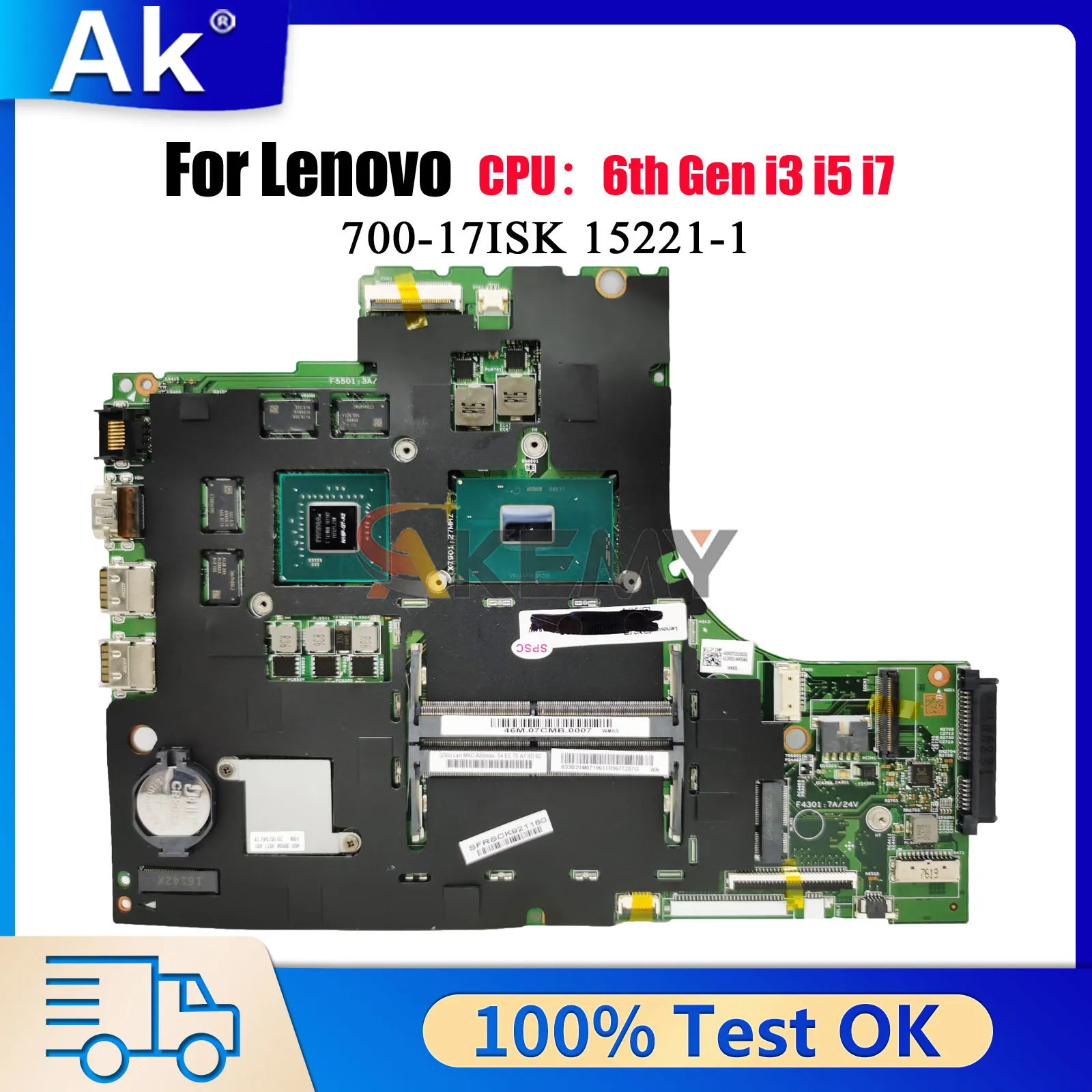 

With I5 I7 CPU GTX950M GPU 15221-1 Laptop Motherboard For Lenovo Ideapad 700-17ISK 100% Fully Tested