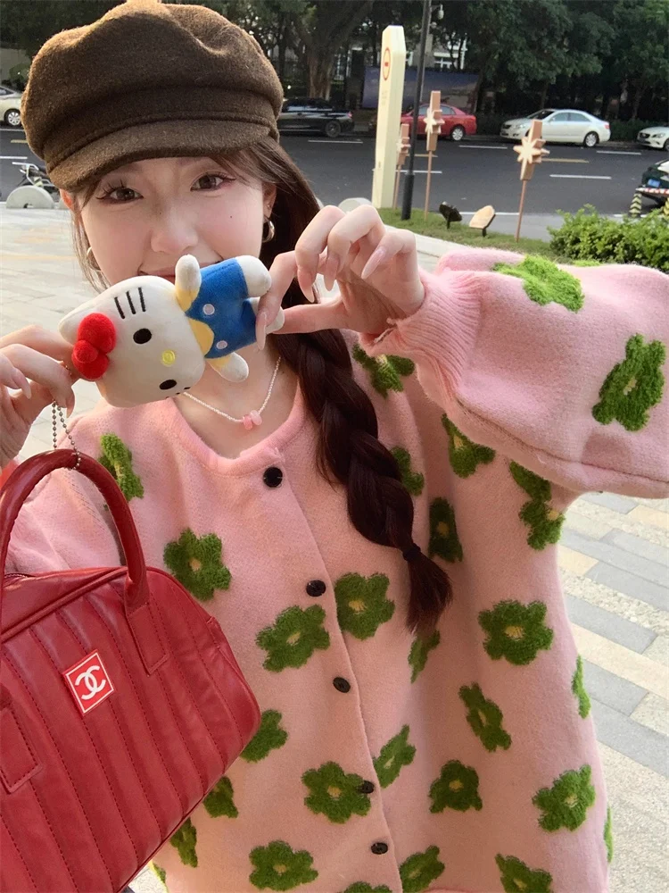 

Вязаный круглый свитер Dopne Ne, женский жакет больших размеров, свободный живіт, утягивающий открытый кардиган, топ на осень