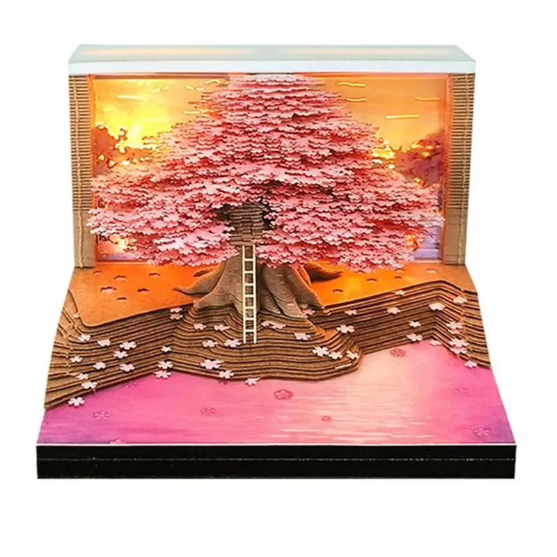 

Desktop Decoration 3D Stereoscopic Memo Book 2026 Paper Carving Calendar Commemorative Gift Tree House