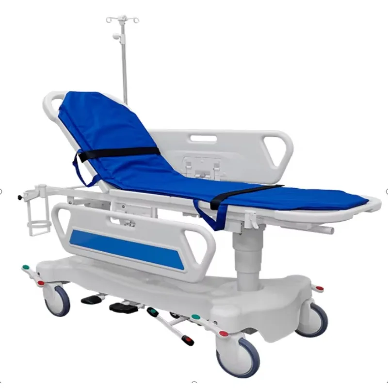 Hospital Manual Emergency Ambulance Hydraulic Folding Stretcher Patient Transfer Bed Emergency Stretcher