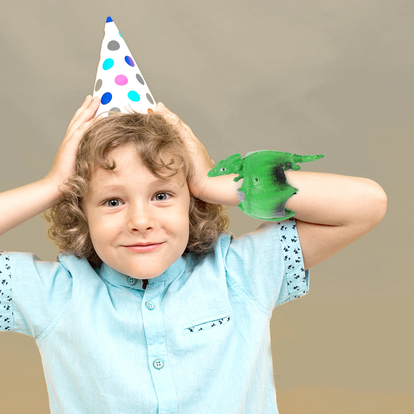 Bracciale schiaffo con dinosauro Bracciale flessibile in TPR per bambini Regalo per feste Festival Aula Bomboniere per compleanno Accessorio per il tempo di gioco