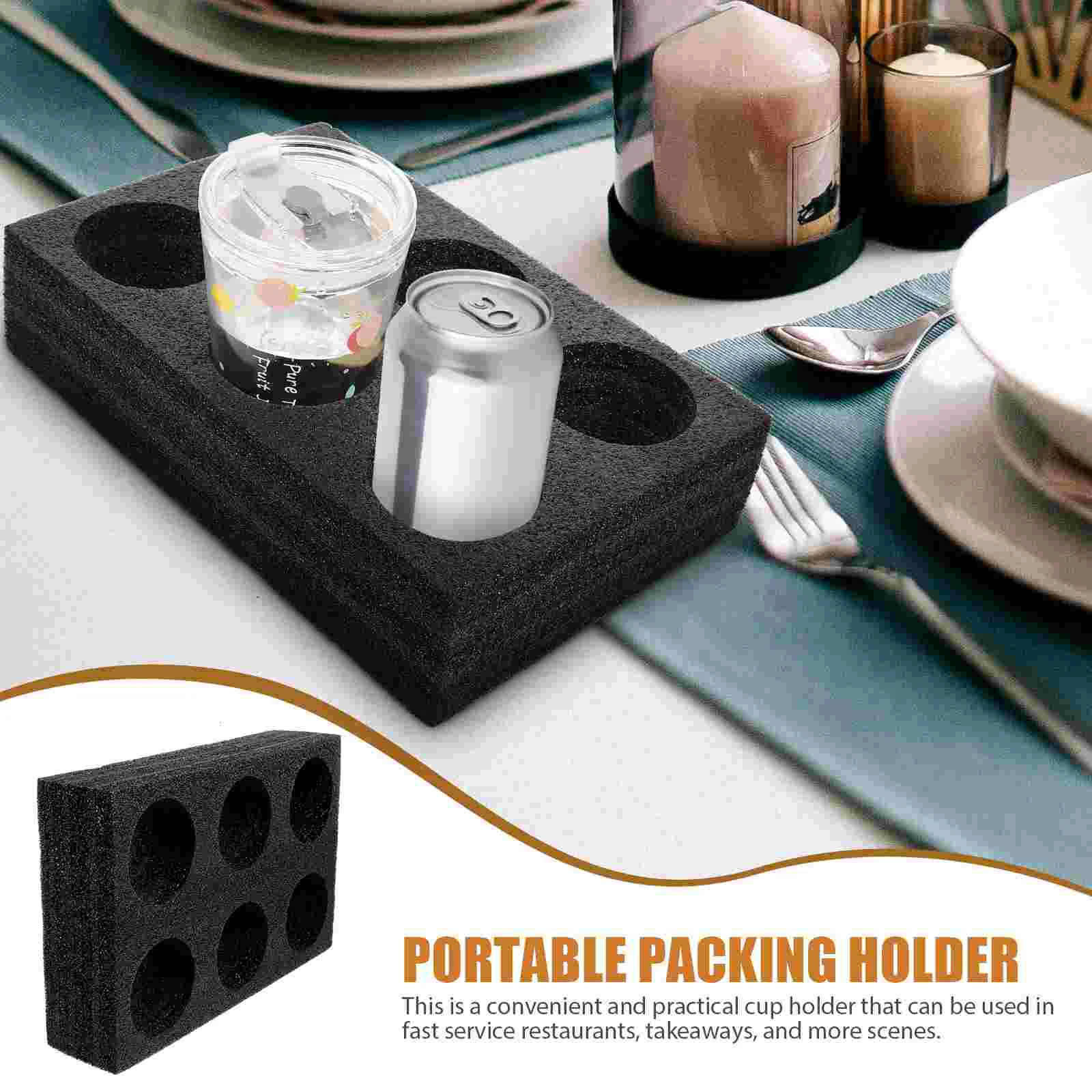 Milk Tea Cup Holder Takeaway Beverage Takeout Travel Mug Non-deformable Outdoor Trays Pearl Cotton