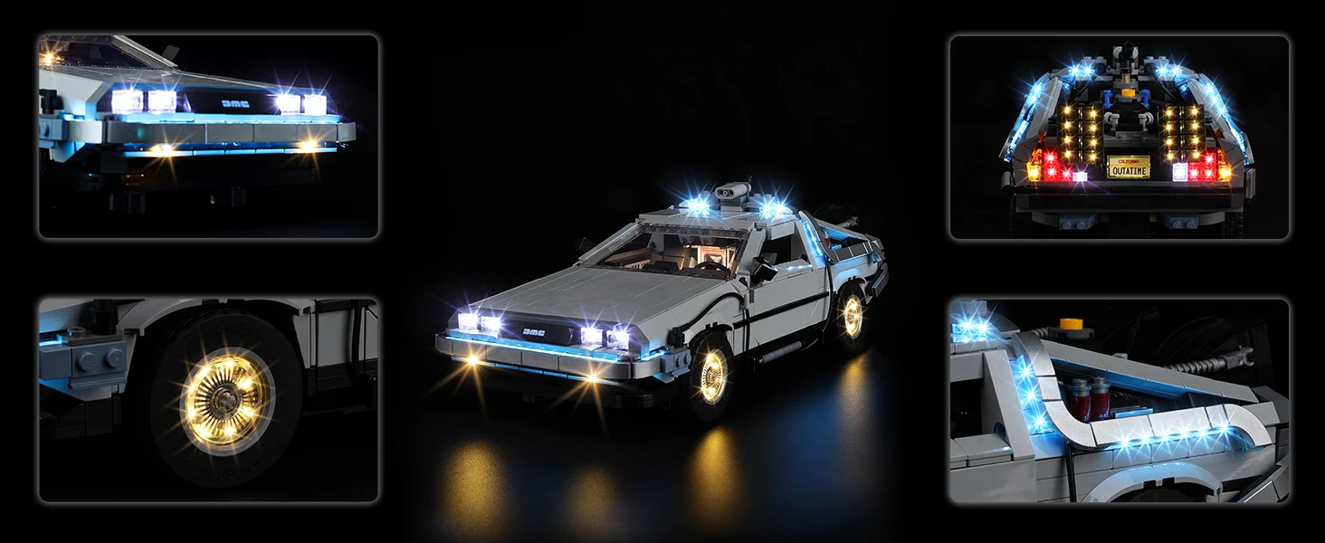 Kyglaring LED-Licht-Set geeignet für Lego Back to the Future Zeitmaschine 10300 Baustein-Dekorationslampe, Modell nicht enthalten. – Detail 4