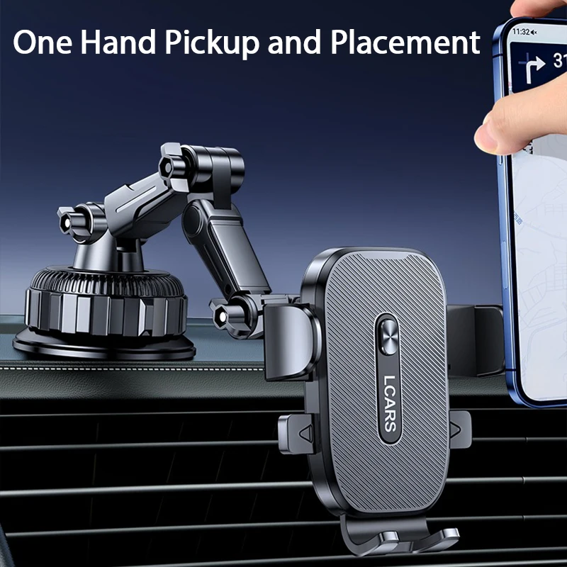 Universal Car Phone Holder Non Slip Rotatable Dashboard Suction Cup Mount for Truck SUV Sedan Stable Shockproof Stand