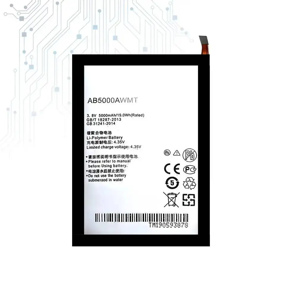 Batteria leggera per telefono cellulare AB5000AWMT 5000Mah per Philips V526 V787