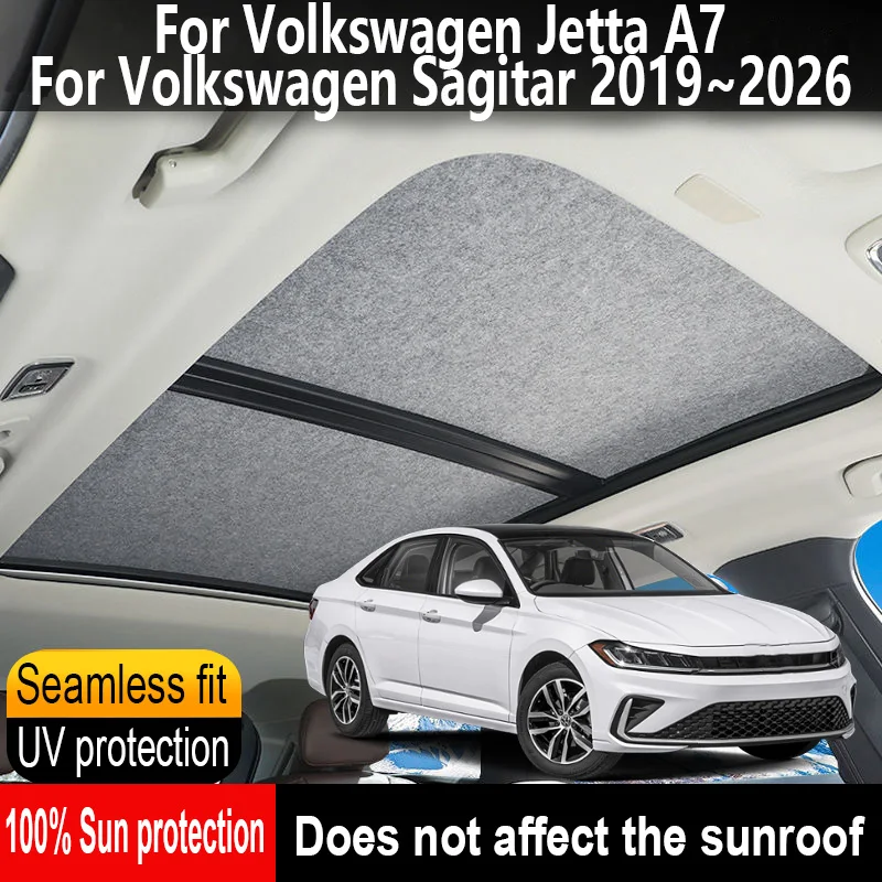 

Car Sunroof Insulation Roof Visor For Volkswagen Jetta A7 2019~2026 2025 Anti-UV Electrostatic Adsorption Sky Curtain Sunshade