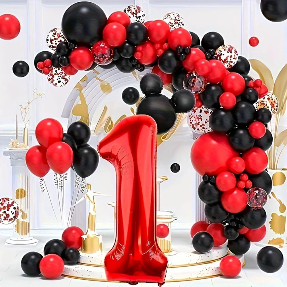 2 Stück 40 Zoll rote Folienballons 0-9 Nummerierte niedliche Mauskopf-Form Ballons für Geburtstag Jubiläum Party Deko Babyparty – Detail 5