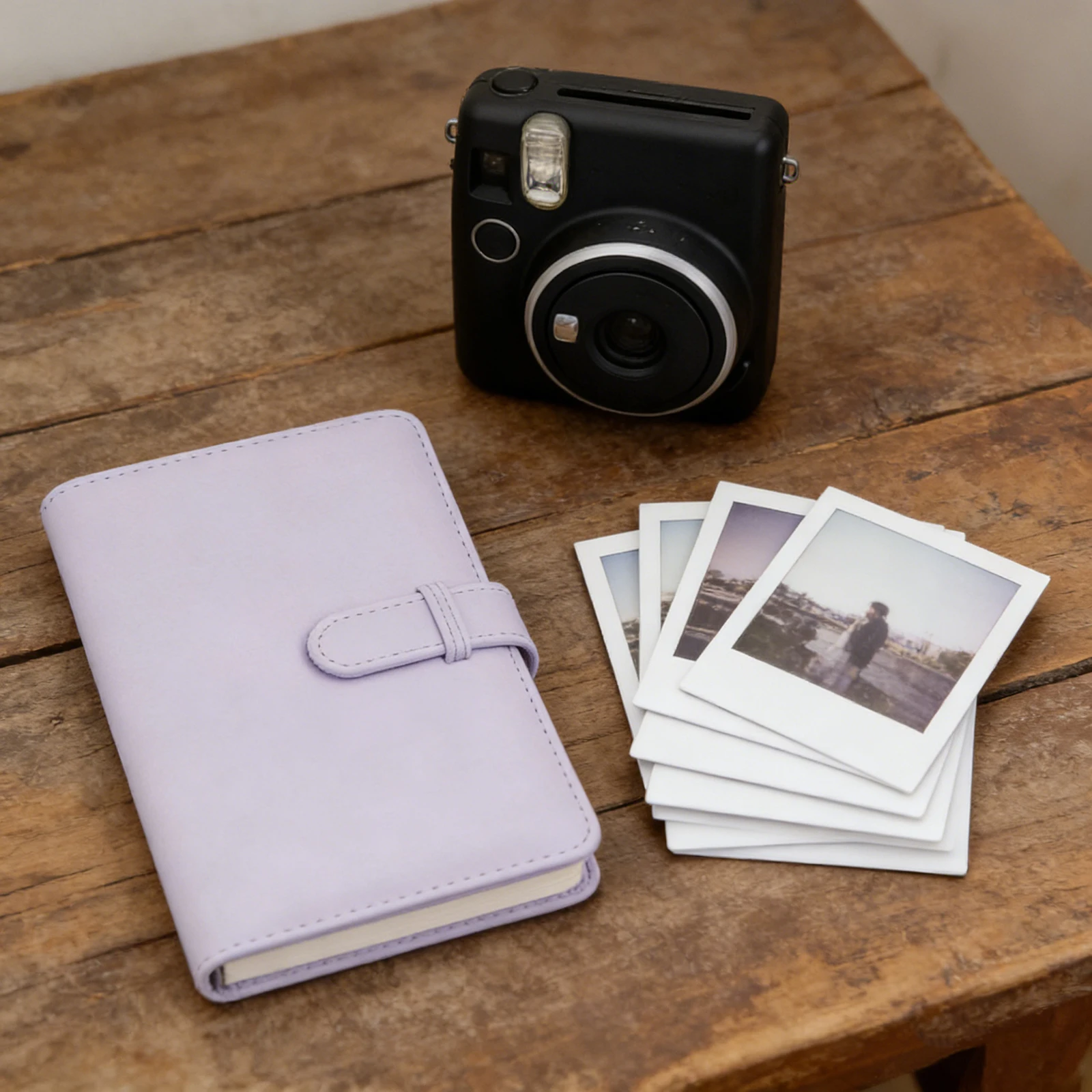 PU Leather Protective Camera Bag for for instax Mini 12/11 with Shoulder Strap Shockproof Camera Bag Wallet Album Book view 2