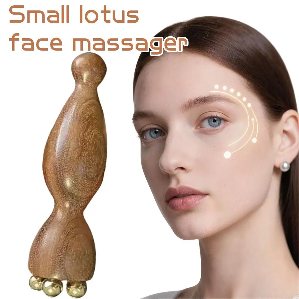 Brass & Rosewood Facial Gua Sha Tool Professional Eye Relaxation Anti Aging Spot Treatment Acupoint Meridian Handheld Beauty