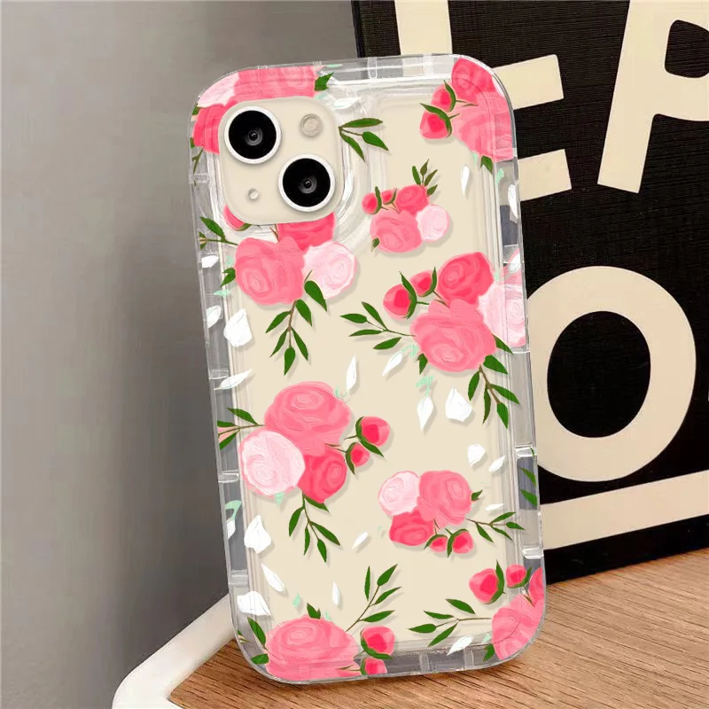 Transparent Chrysanthemum Case For iPhone 11 Cases iPhone 12 15 14 13 11 Pro Max X XR XS Max 15 14 7 8 Plus 6 6S SE 2020 2022