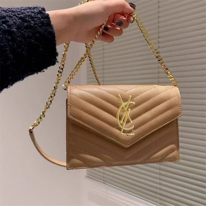 Borse a tracolla classiche in pelle con catena a rombo Designer pochette di lusso da donna Designer LOULOU A5 BY5