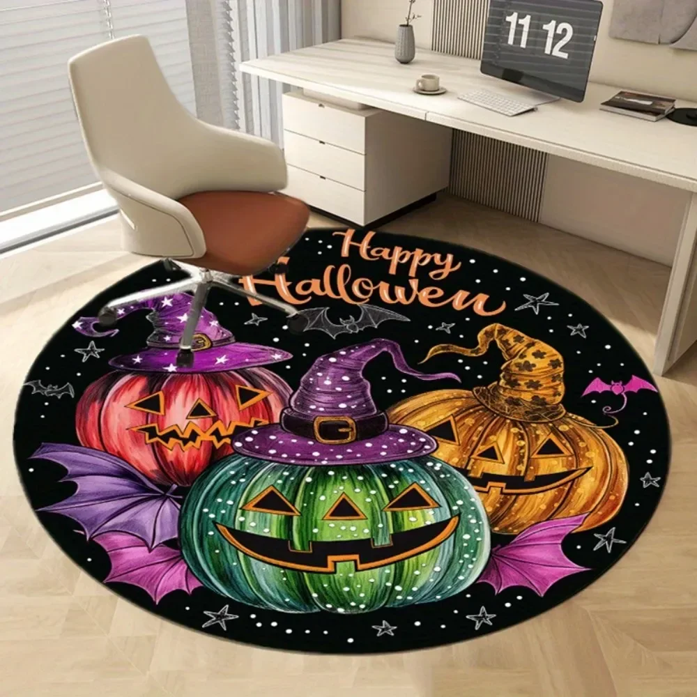 Circular Floor Mat Whimsical Gothic Theme Vortex Swirl Matrix Balanced Crimson Background Blanket For Apartment Lounge Decor