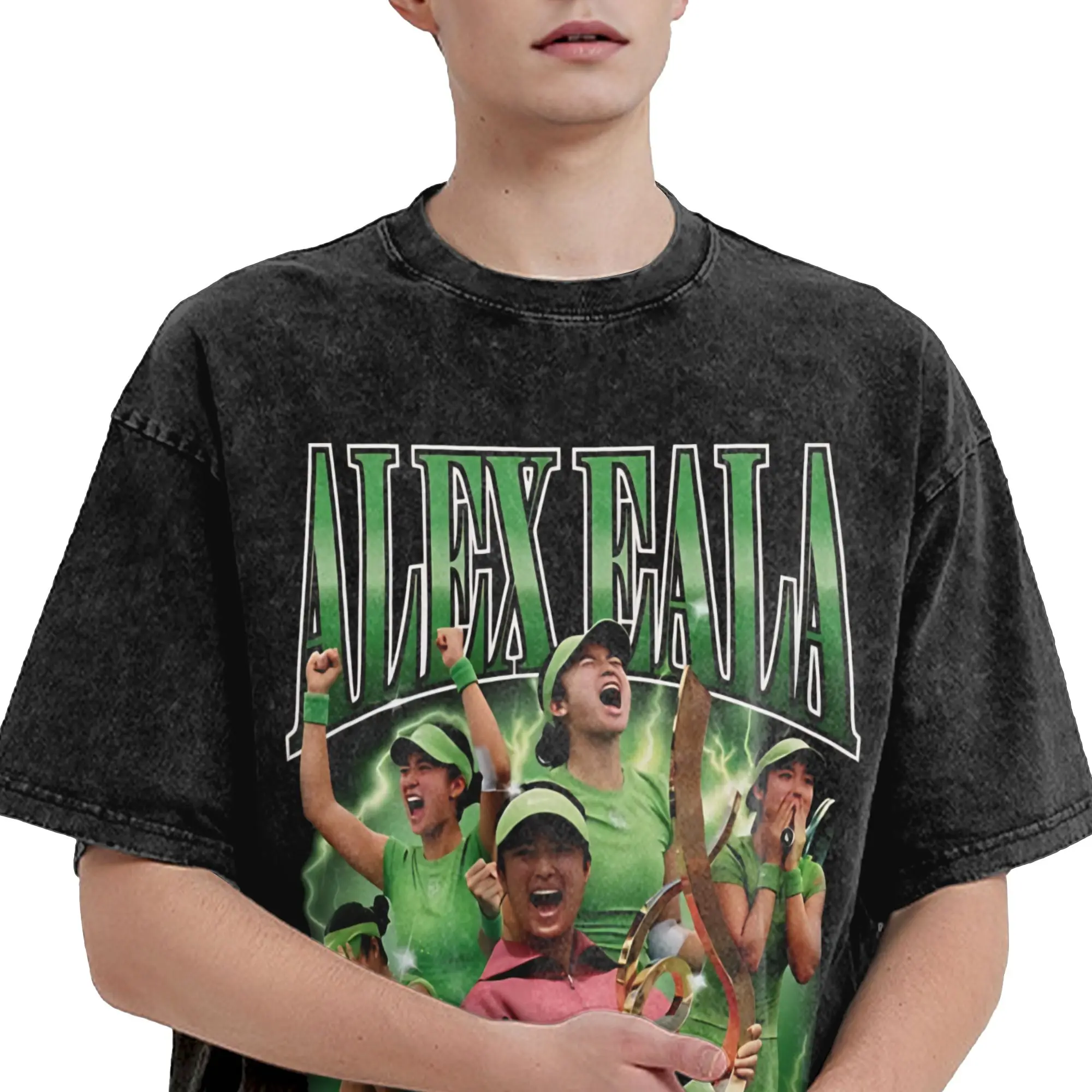 Harajuku Washed Shirt Alexandra Alex Eala tennis 2026 Merch Novelty T Shirt Harajuku  Streetwear Short Sleeve Graphic Tees