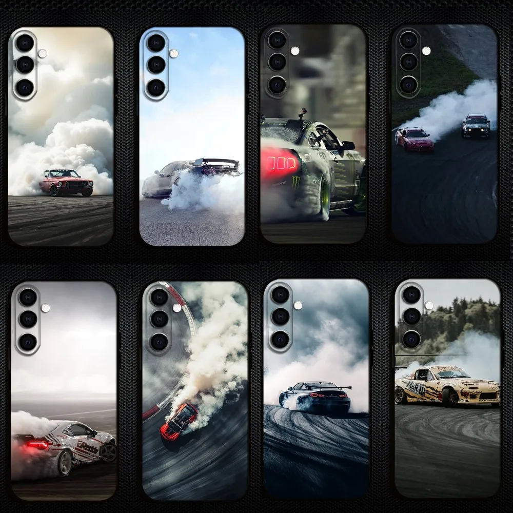 

super cars drifting Phone Case For Samsung Galaxy A73/A72/A71/A70/A53/A52/A51/Others Soft Black Shell