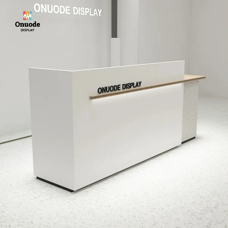 custom.High-End Unique Design Front Office Desk Beauty Salon Elegant Reception Showcases