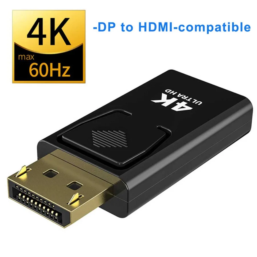 HD 4K DisplayPort إلى HDMI محول متوافق DP ذكر إلى أنثى HDMI متوافق HDTV محول فيديو الصوت الكمبيوتر المحمول #3