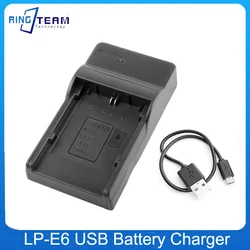 USB Battery Charger for LP-E6 LPE6 Canon 5D Mark II III IV 7D 80D 70D 60D 5DS R 60DA XC10 XC15 Digital DSLR Camera Accessories