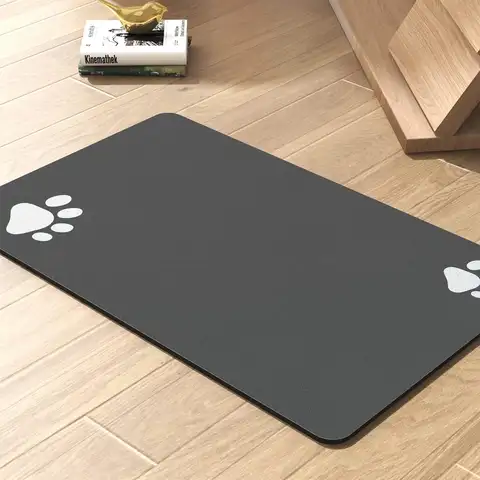애완동물 급식 매트, 식품 및 물통용 흡수성 개 매트, 얼룩 없음, 빠른 건조 개 물 디펜서 매트-개 액세서리