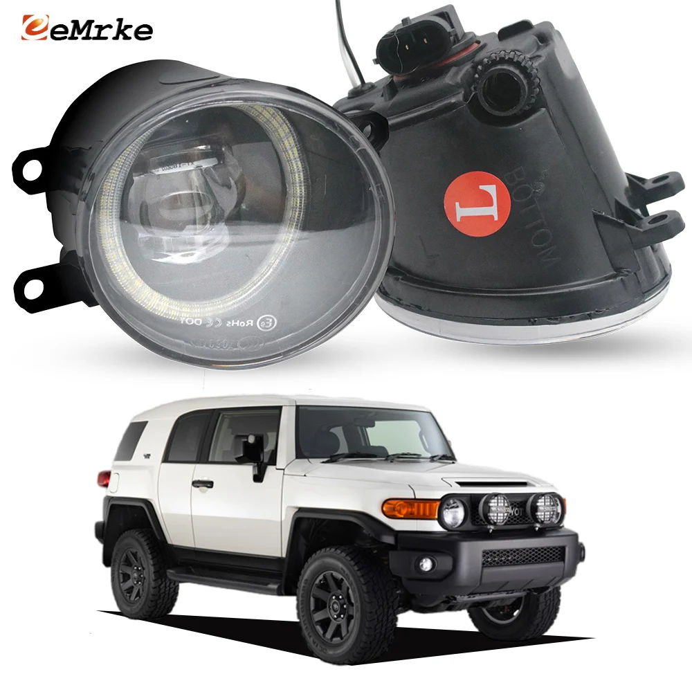

Пара светодиодных противотуманных фар дальнего света для Toyota FJ Cruiser 2007-2018 UAE 2009-2023 Автомобильные линзы PTF с фарой Angel Eye DRL 30W 12V