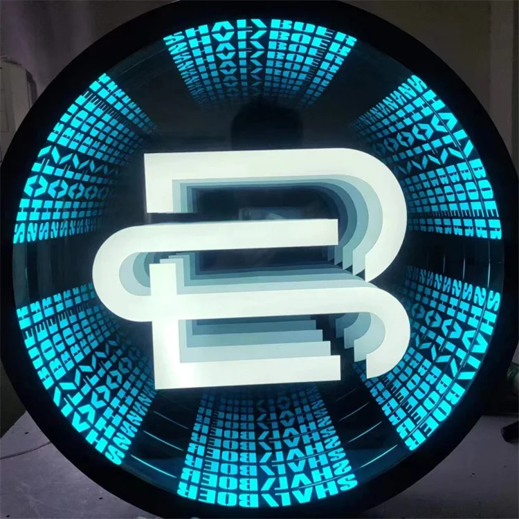 High Sense LED Electronic Sign 3D Led Logo Letters Infinity Mirror Neon Sign Custom for Bar Club