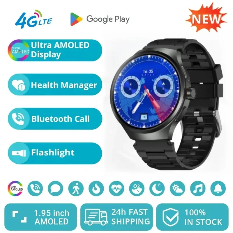 

VP50Smart Watch 5G Android Smartwatch 1,75 дюйма Amoled Большой экран 1500 мАч Батарея 800 Вт Поворотная HD-камера GPS WIFI Приложение Загрузка