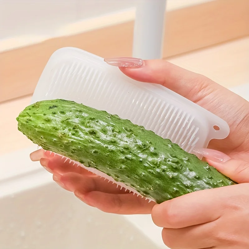 1 fruit and vegetable cleaning brush to clean vegetables and fruits, can bend to clean the gaps of the sink brush