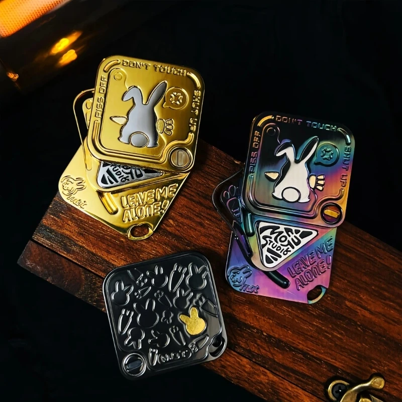 EDC Rabbit Fidget Spinner Tuning  Three Layers Magnetic Side Push Slider Metal Decompression Fingertip EDC Toy