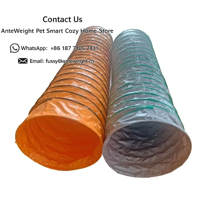 Outdoor 24 Inch Dia 4inch Pitch PVC Dog Agility Training Equipment Tunnel Competition Tunnel