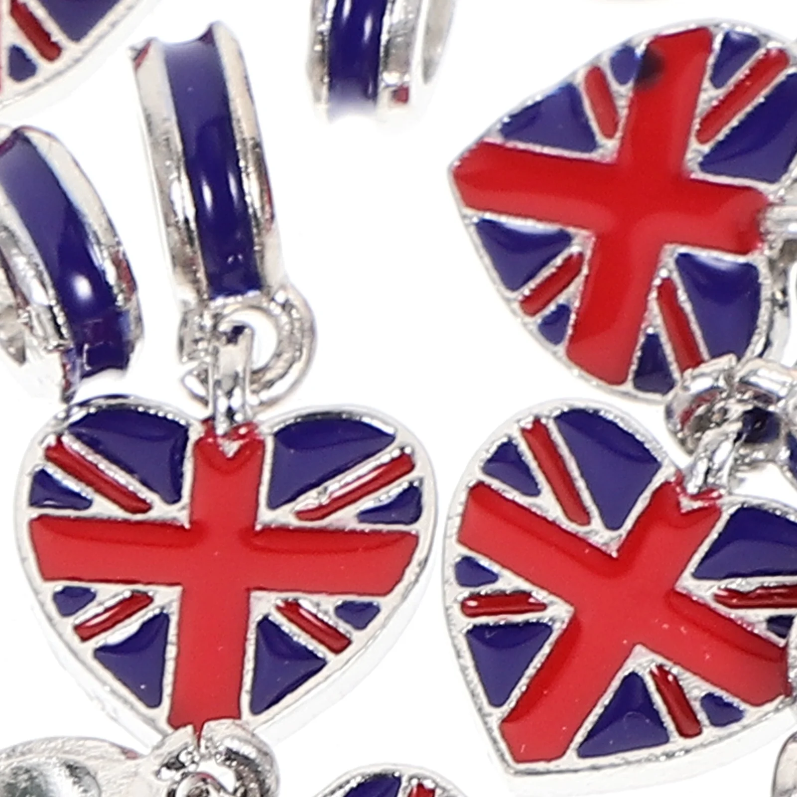 10Pcs Britain Flag Bracelet Alloy Durable Hand Chain Jewelry for Women Unique British Style Daily Wear Gift