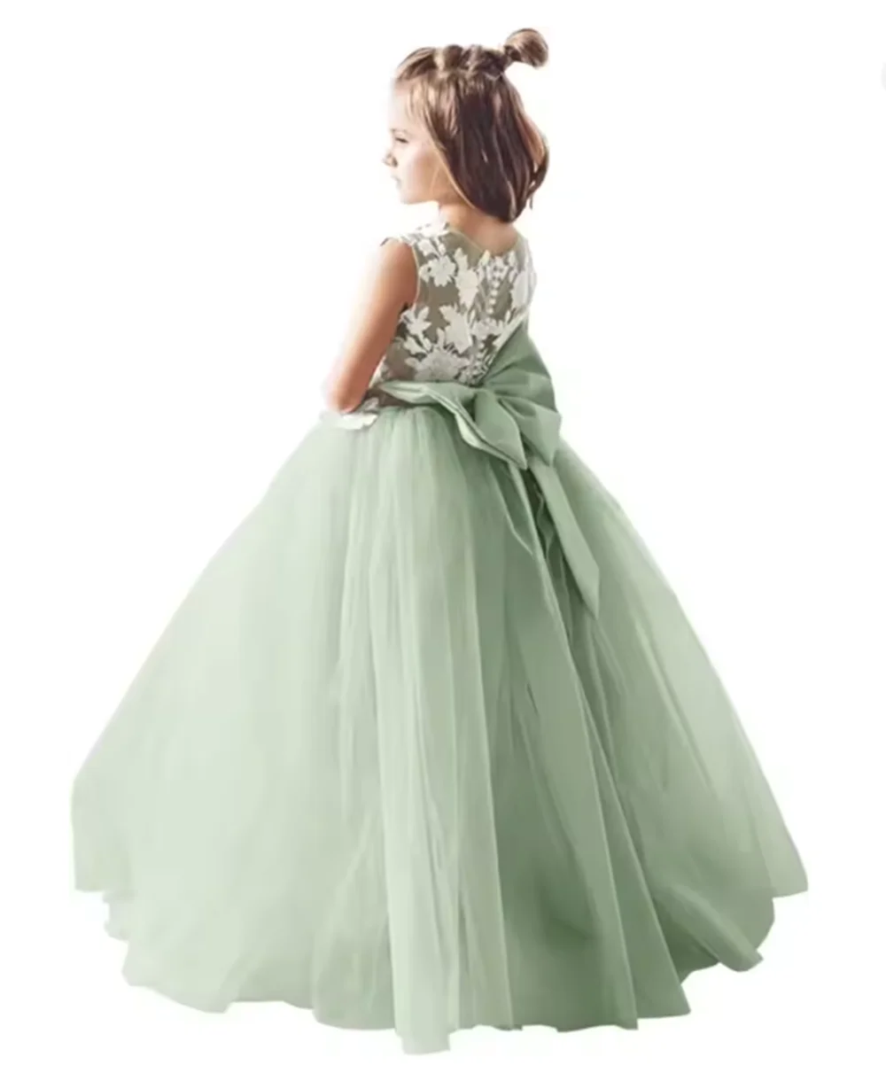 

Tulle Flower Girl Dress for Wedding Bridesmaid First Communion Pageant Party Gown - Girls' Elegant Special Occasion Dress