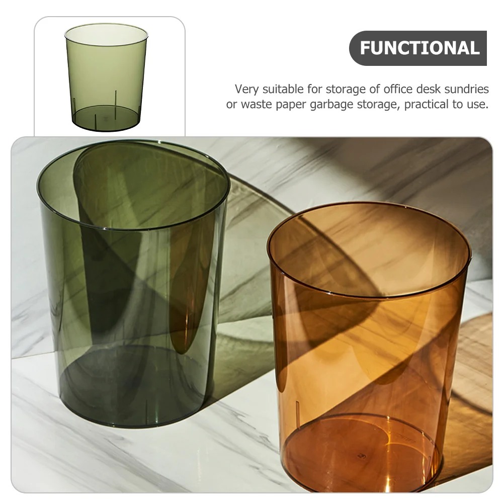 

Large Capacity Trash Can Clear Waste Bucket Home Supplies Bathroom Paper Storage Basket Thickened Material Use Stable