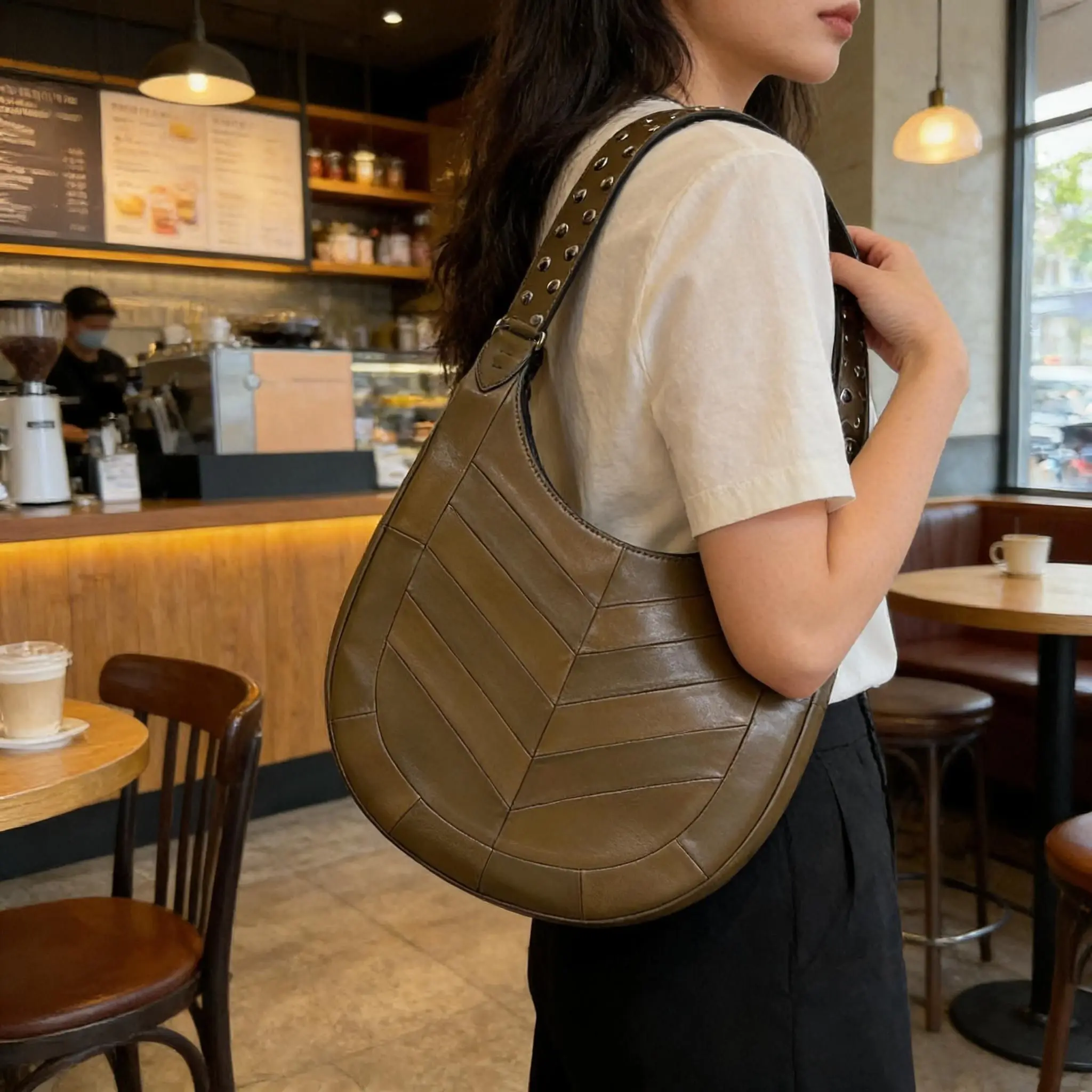 

Роскошная новинка сезона: женская сумка в форме полумесяца из натуральной овечьей кожи, дизайнерская сумка для женщин.