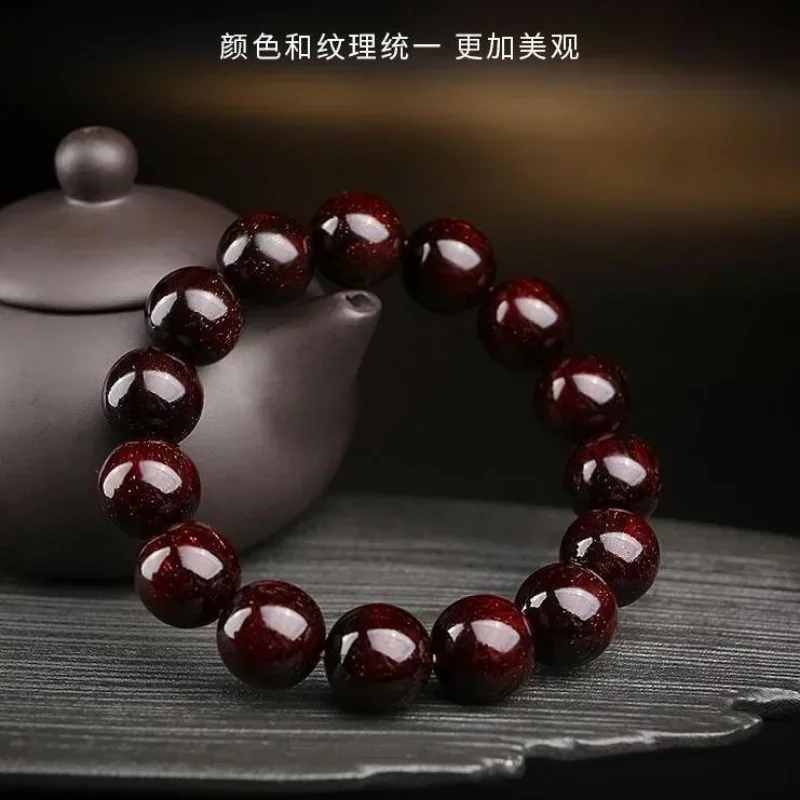 Indian Pterocarpus Santalinus Bracelet Men Handmade Older Material Made Women Leaflet Rosewood Wooden Rosary Bangle Hand Pieces