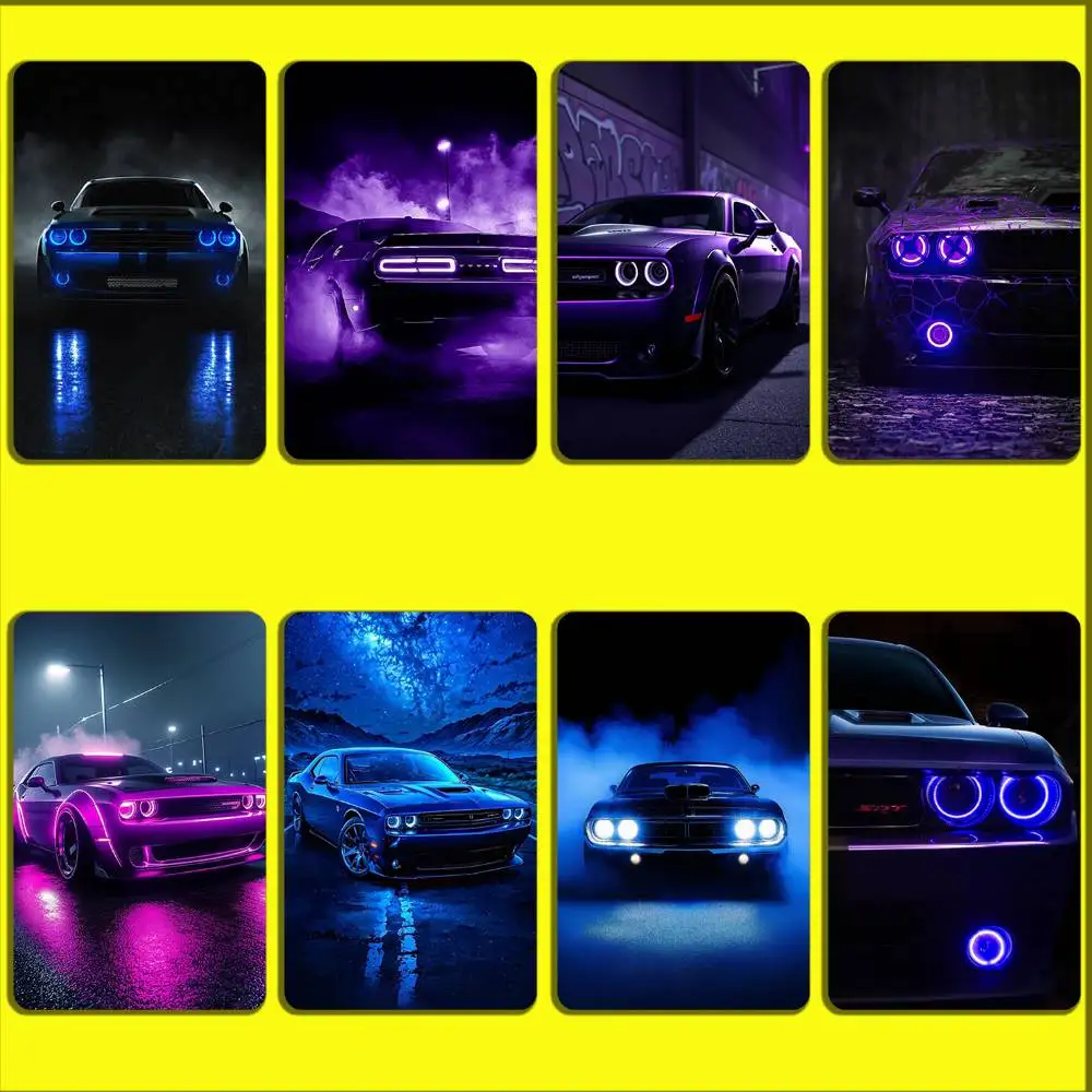 

Car D-Dodge Challenge SRT Card Stickers For Debit Bank Credit Cards Metro Bus Pass Sticker Decoration Cover 4PCS Card Skin
