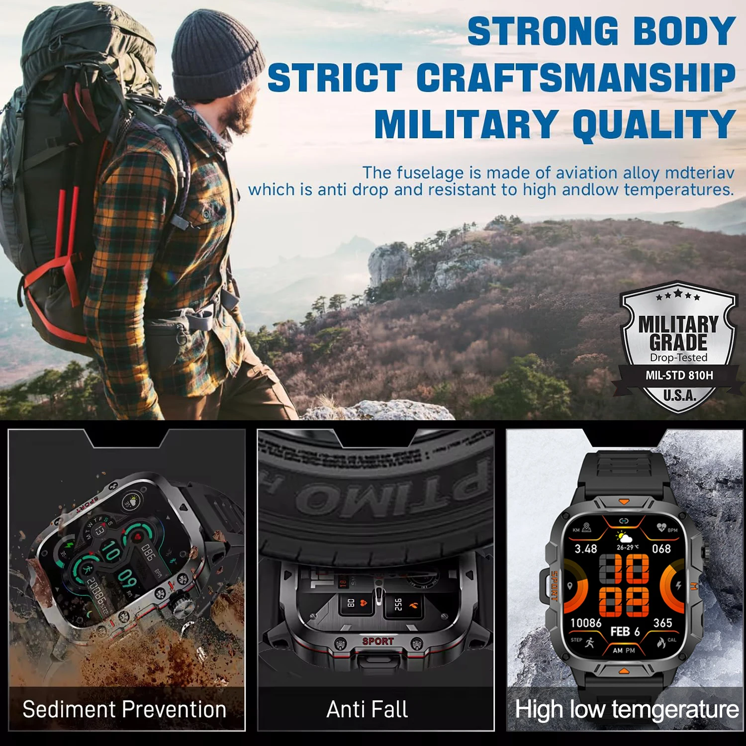 Jam Tangan Pintar Pria Asli Jam Kebugaran Panggilan Bluetooth IP68 Tahan Air Jam Tangan Pintar Olahraga Luar Ruangan Wanita untuk Xiaomi Android IOS