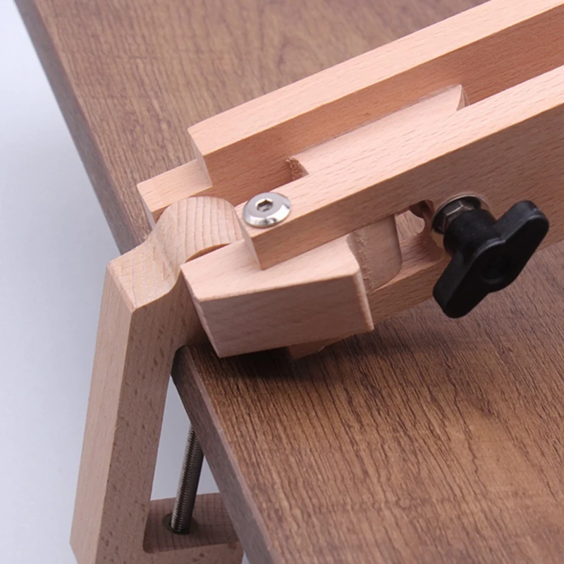 Hand-Sewn Wood Clamp Adjustable Clamping Table Top Rotating Foldable Leather Suture Fixing Frame Durable Easy Install