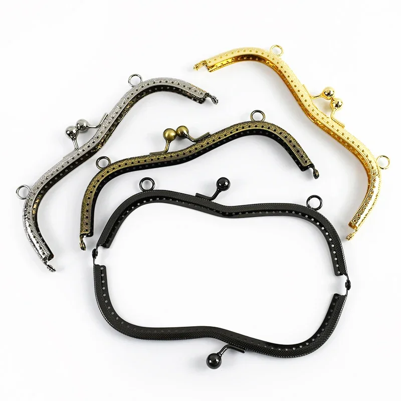 1/2/3Pcs 19cm Embossed Metal Handle Bags Purse Frame Kiss Clasp Handbag Wallet Clourse Clip DIY Sewing Brackets Bag Accessories